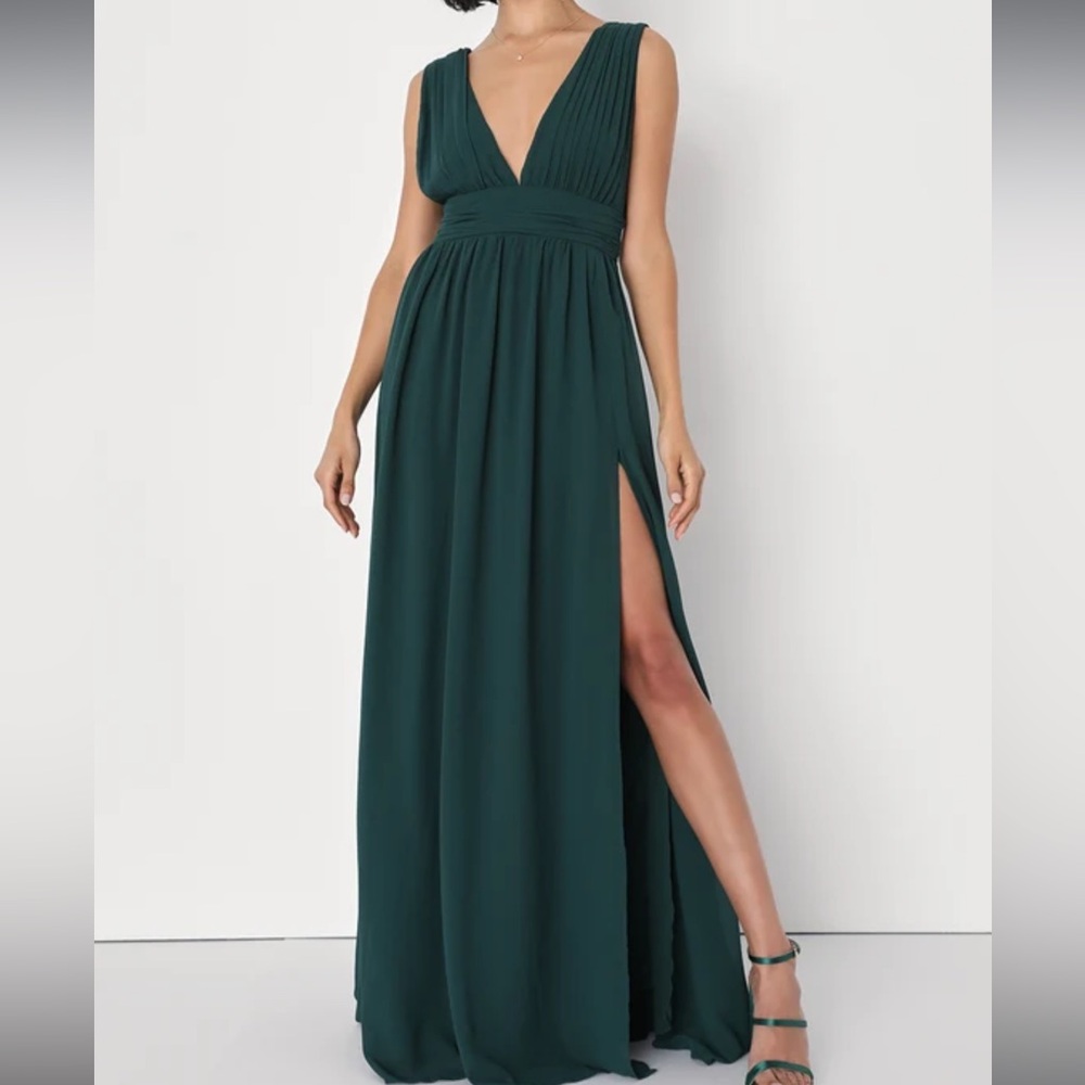 Lulus Heavenly Hues Forest Green Maxi Dress